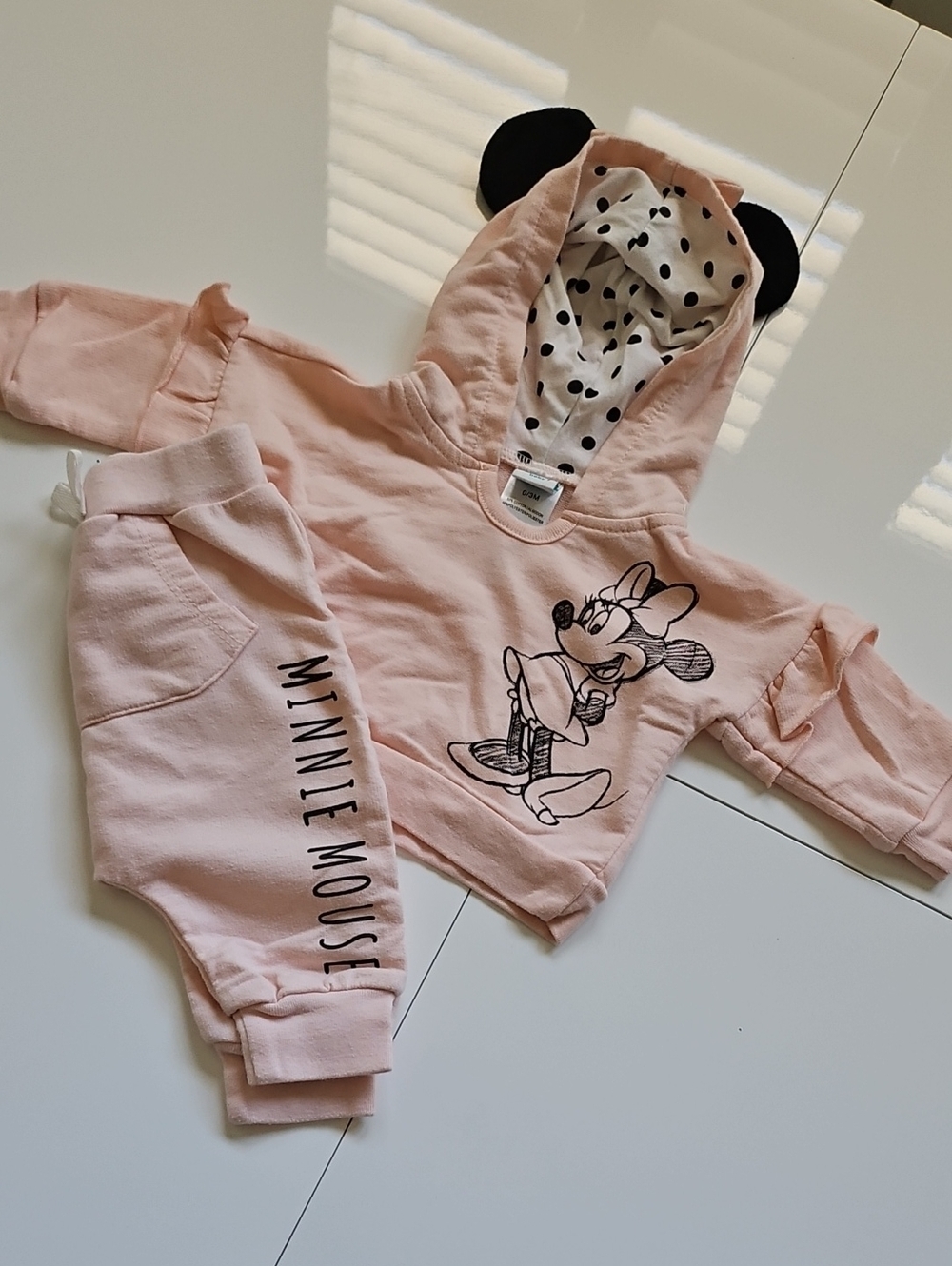 Disney Pink Minnie Mouse Hoodie and Jogger Set 0/3m Girls